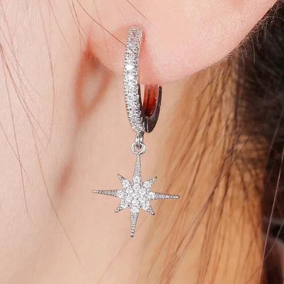 Boucle D'oreille Femmes Moderni Star Moon Hoop Auskari Sievietēm Meitenēm Punk Ear Party Rotaslietas Dāvanu Pīrsings