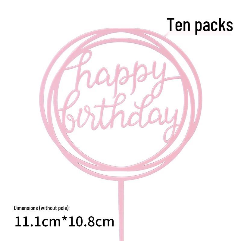 50 Stück Goldene Acryl-Kuchenstecker - Geburtstag, Festival, Muttertagsfeier