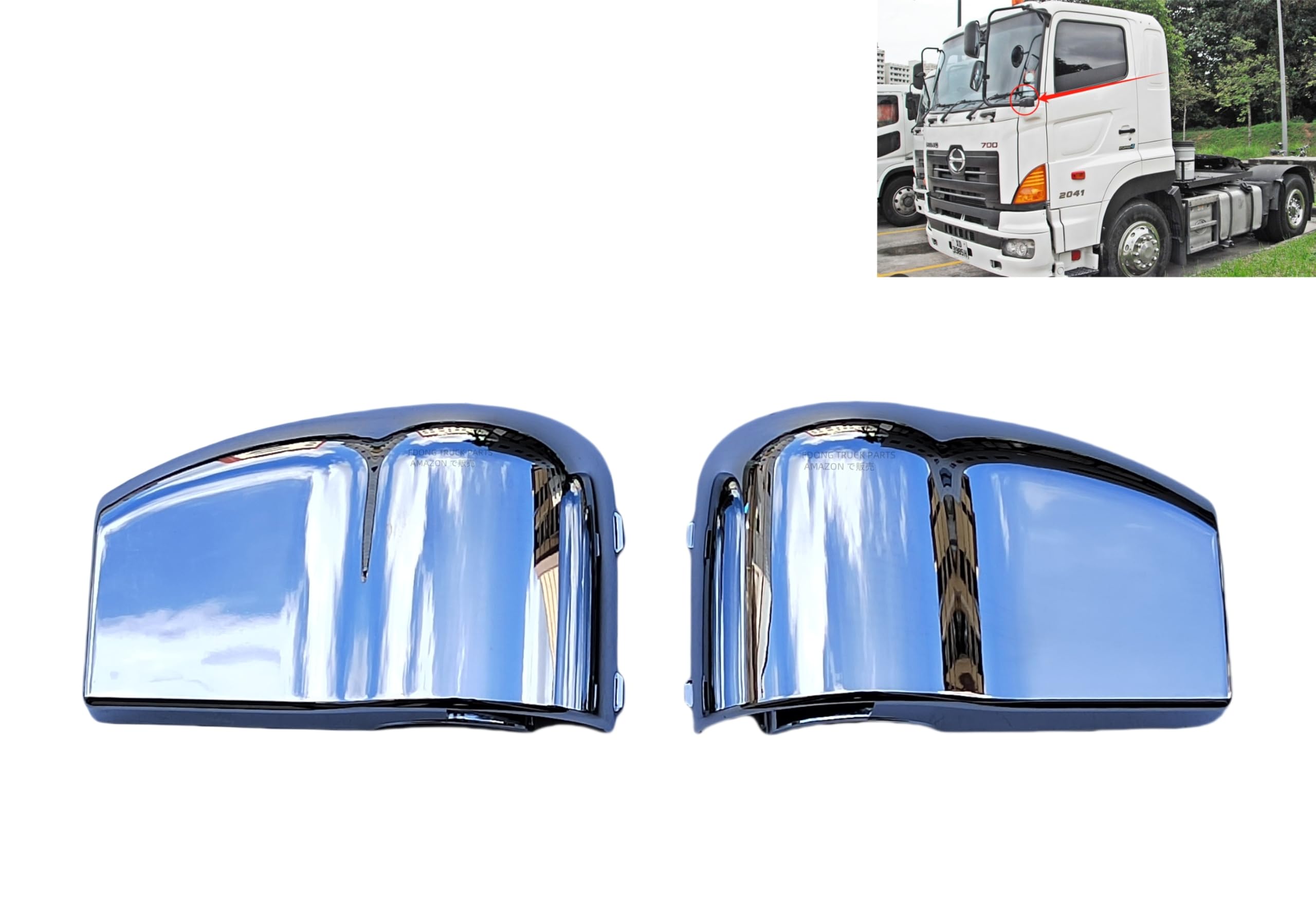 

Hino New Profile H15.11-H19.4 Крышка зеркала, Хромированные детали, 1 шт., Наружные принадлежности для грузовиков серебряный