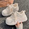 Milk fufu board shoes versatile niche lightweight casual mesh shoes 2025 summer new thick-soled breathable little white shoes women