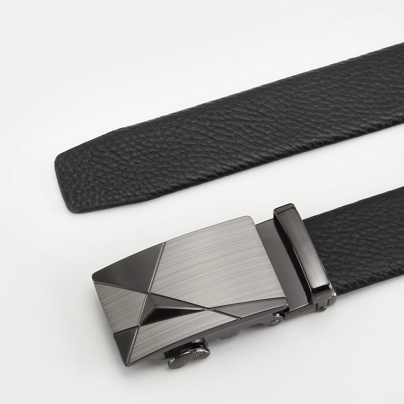 

Ремни для мужской натуральной коровьей кожи двухслойной кожи высококачественный ремень деловой повседневный ремень с автоматической пряжкой 110-130CM