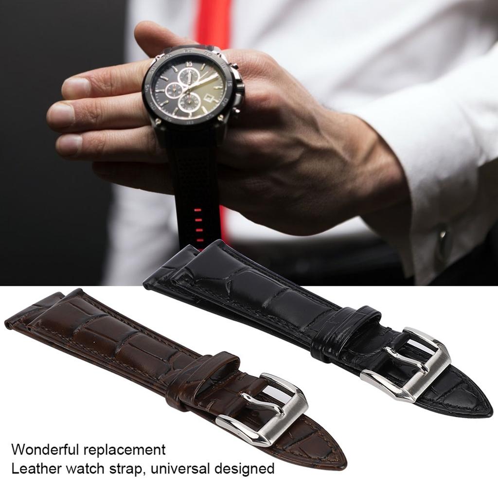 Ultra Dünnes Leder Universelles Unisex Dornschließe Uhrenarmband Ersatz Uhrenarmband