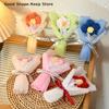 Mini Romantic Gift Handmade Yarn Flower Bouquet Crochet Heart Bouquet Valentine's Day Mother's Day Desktop Decoration