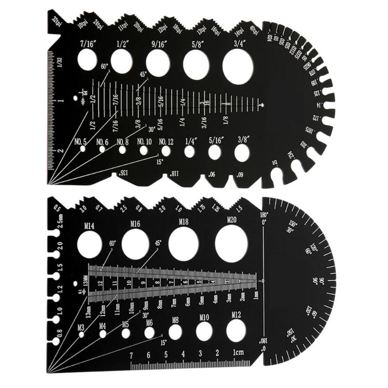 Metric and Imperials Metal Thread Pitches MultiGauges AluminumAlloy Thread & Pitches Identification Gauges Tool