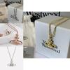 Trendy Vivienne Westwood Suzie Collection Jewelry Set Embossed Silver Necklace And Bracelet U-shaped And Geometric Design Collarbone Chain