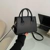 1pc Elegant Solid Mini Tote Bag with Zipper Closure, Dual Handles & Detachable Shoulder Strap, PVC Lined, Edge Painted Messenger Bag