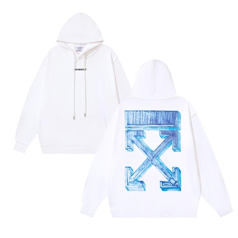 1237 Off-White 2025 Autumn and Winter New OW Three-dimensional Square Arrow Pattern Men's and Women's Hooded Sweatshirt