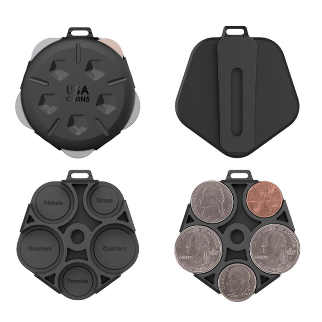 Coin Storage Box Holder Small Money Boxes For Adults Portable Coin Case US Coin Capsules Coin Collection Supplies Coin Container Black