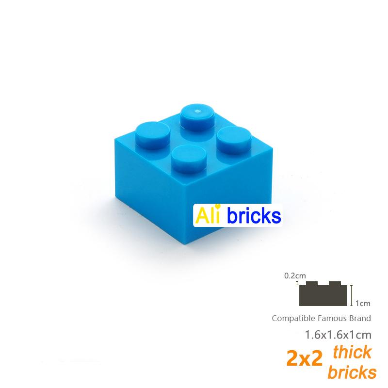 20pcs/lot DIY Blocks Building Bricks Thick 2X2 Educational Assemblage Construction Toys for Children Compatible With Brand