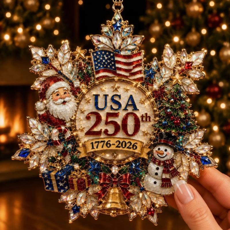 Holiday Tree Ornament Acrylic Hanging Decoration with Anniversary Theme and Character Artwork for Home Tree Display