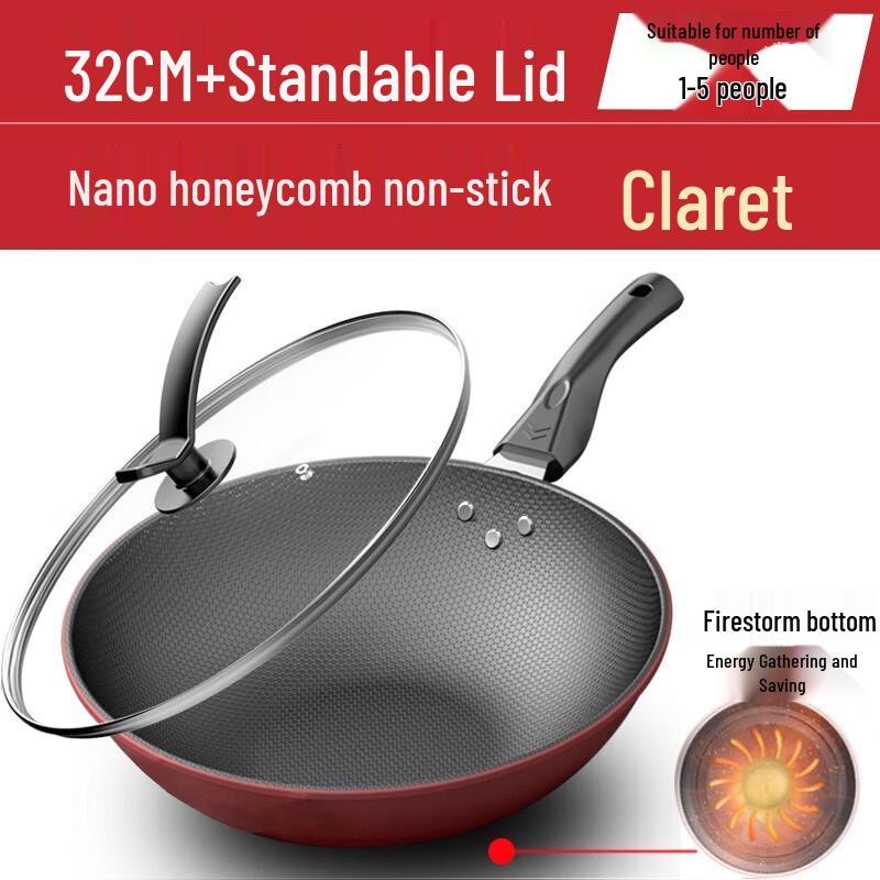 Honeycomb Non-stick Flat-Bottom Wok