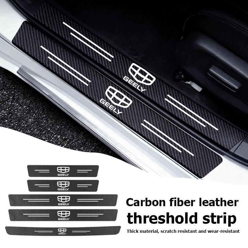 Car Door Carbon Fiber Sill Anti Scratch Protection Strip For Geely Tugella Atlas Pro Coolray Geometry C Emgrand Ec7 Monjaro