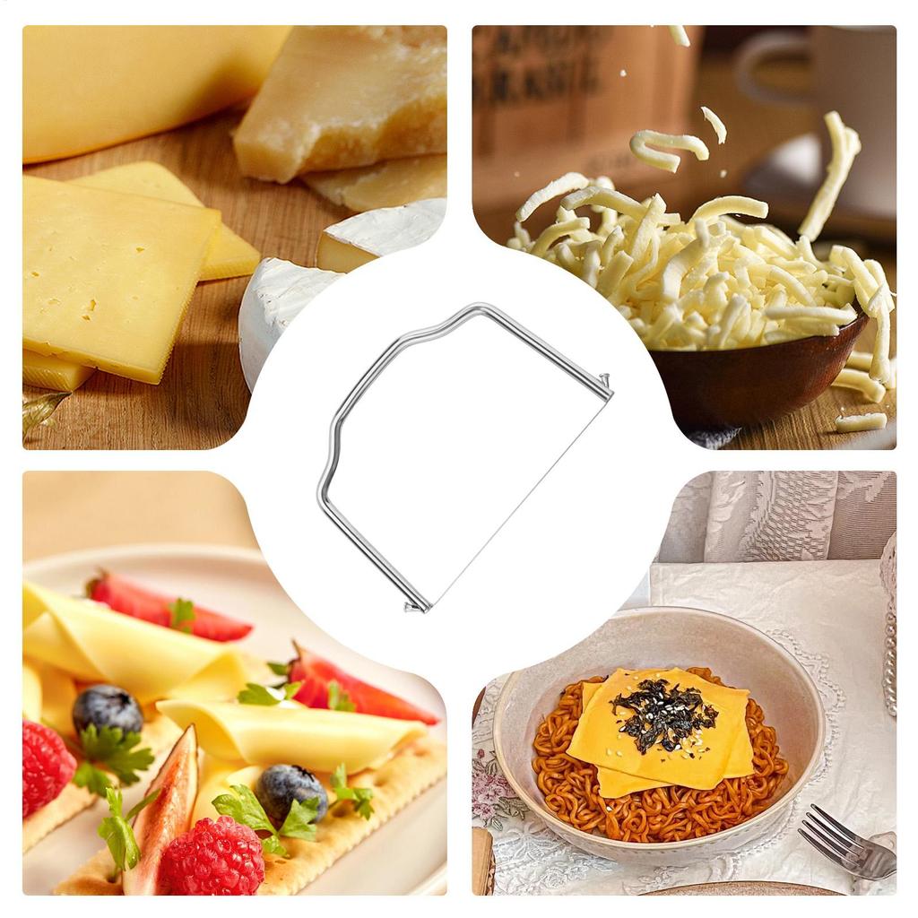 11X7.3CM Rust-Proof Wire Cheese Slicer Stainless Steel Butter Shaver Cheese Cutter for Home Party Restaurant Catering Use