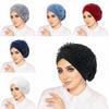 Pure Color Headscarf Hat With Floral Lace Design For Women Summer Winter Spring Fall