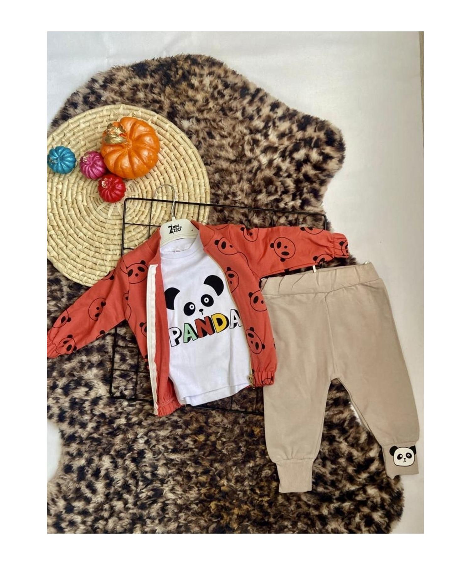 

Panda Printed 3-Piece Baby Boy Sweat Set