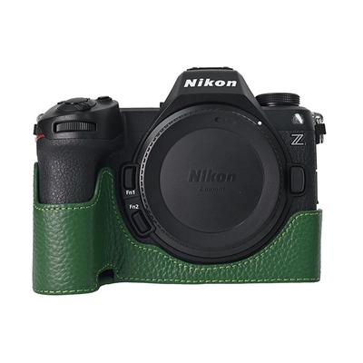 Z 6III Litchi Skin Genuine Leather Camera Half Body Case For Nikon Z6III Z63 Battery Opening Bottom Cover With Strap