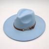 .Cm top hat foreign style jazz hat retro felt hat temperament British style belt buckle woolen hat