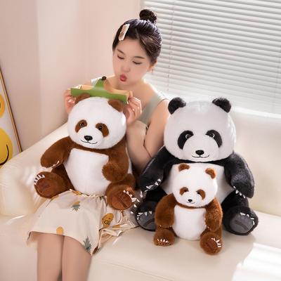 Cute Simulation Red Panda Doll Plush Toy Black and White Panda Doll Children Soothing Rag Doll Birthday Gift