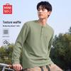 MINISO Men's Waffle Knit Henley Shirt