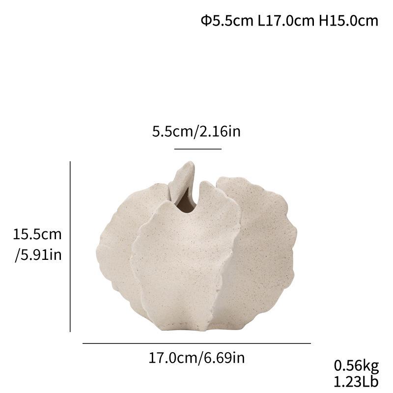 Creative Star Fruit Ceramic Vase for Flower Arrangements - Simple White Porcelain Desktop Decoration