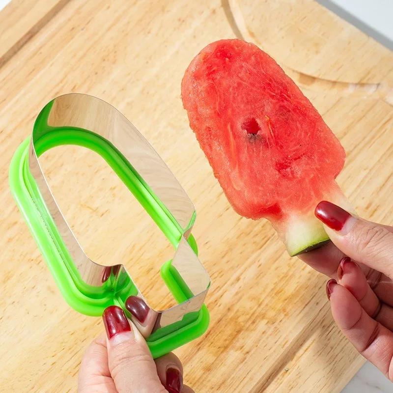 1pc Cute Tree Design Watermelon Cutter Stainless Steel Cutting Tools For Kitchen Home Gadgets Salad Fruit Slicer 4
