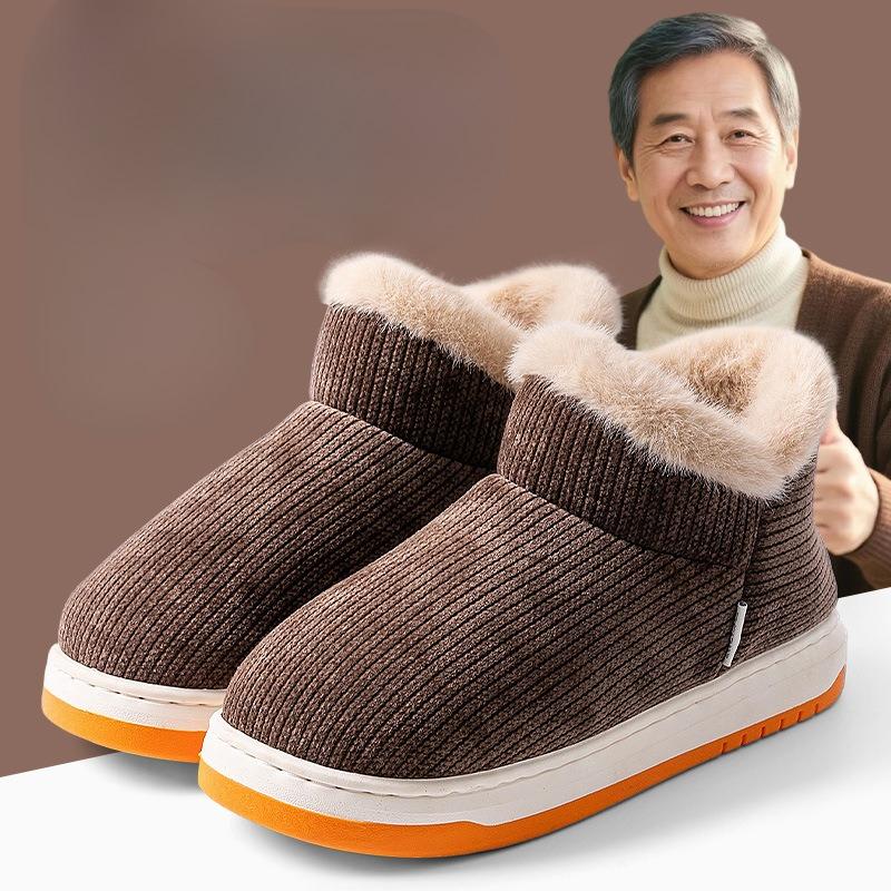 Heel Shoes for Warmth, Thick-soled Indoor Home Use, Fleece and Thickened Cotton Shoes