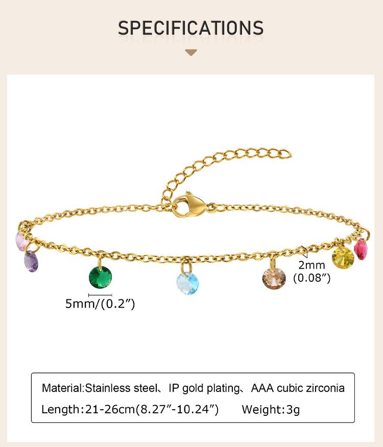 Charms Cubic Zirconia Anklet Bracelet On Leg for Women, Summer CZ Foot Chain, Elegant Delicate Beach Holiday Gift