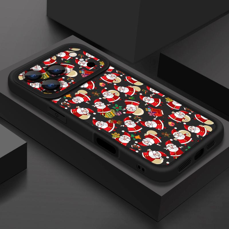 Cartoon Santa Claus Pattern Case For iPhone 17 Air 16e 16 15 14 Pro Max 13 17 Pro Max 17 Pro 17 Shockproof Soft TPU Silicone Phone Cover Funda