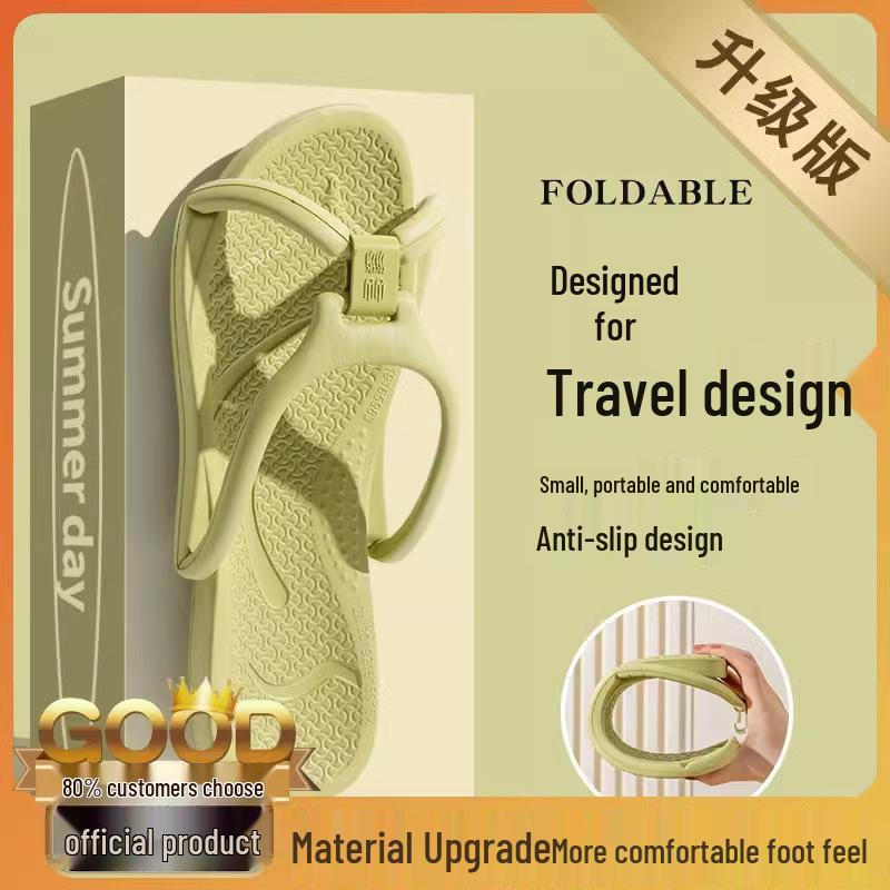 Portable Non-Slip Travel Slippers for Couples - Indoor & Bathroom Use, Easy To Carry