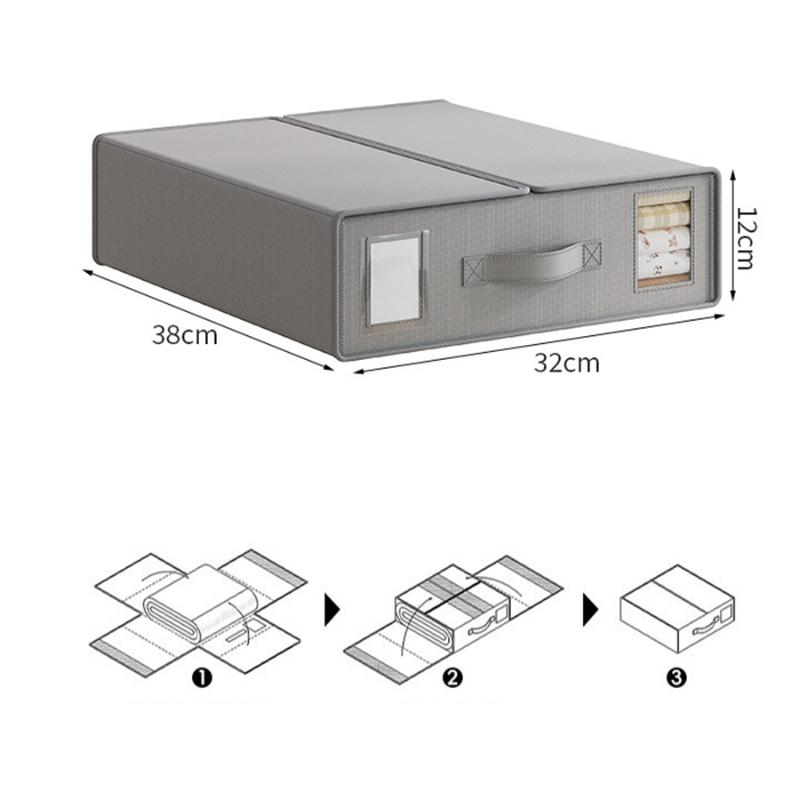 Scatola Contenitore Organizer per Set Lenzuola Finestra Pieghevole in Tessuto con Cerniera Scatola Organizer per Coperte Organizer per Armadio Letto