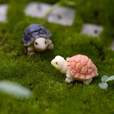 2 Stück DIY für Blumentopf Kleine Schildkröte Moos Mikrolandschaft Sukkulenten Ornamente Dekor