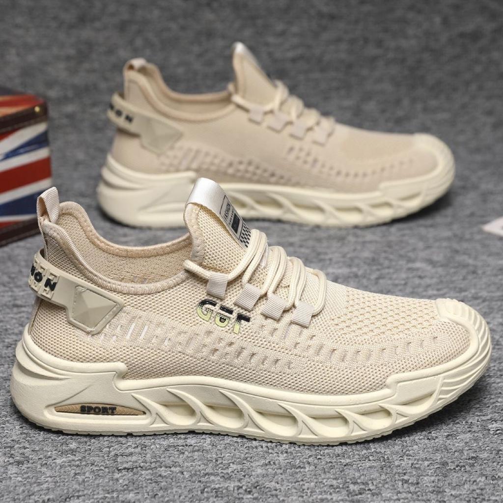 Summer new low-top breathable fish silk mesh lightweight thick-soled dad shoes