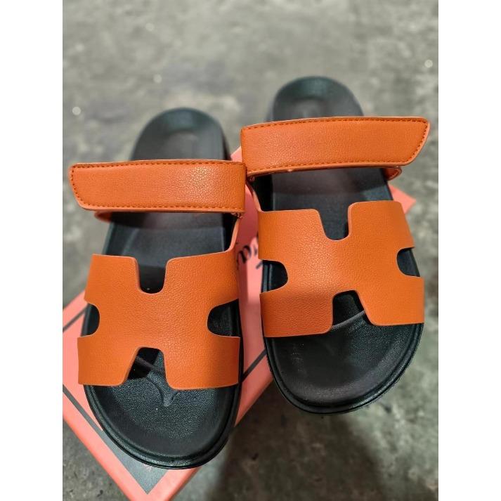 Women's Denim Leather Mix Slide Sandals, Summer Thick Sole Casual Flip Flops, Big Size