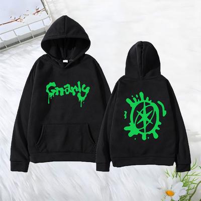 Katseye Merch Gnarly Logo Printed Hoodie Men Women Casual Oversized Hoodie Hip Hop Streetwear Vintage Fleece Long Sleeve Clothes