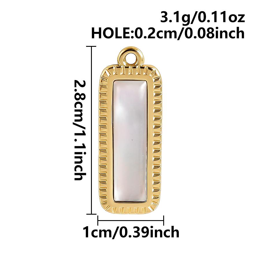 3pcs Gold/Silver Color PVD Metal Charms White Shell Stainless Steel Pendants For Jewelry Making Supplies Rhinestone DIY Pendant