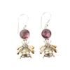Natural Rhodolite Gemstone 925 Stamped Silver Jewelry Handmade Girls Earrings 2" EE-154-18