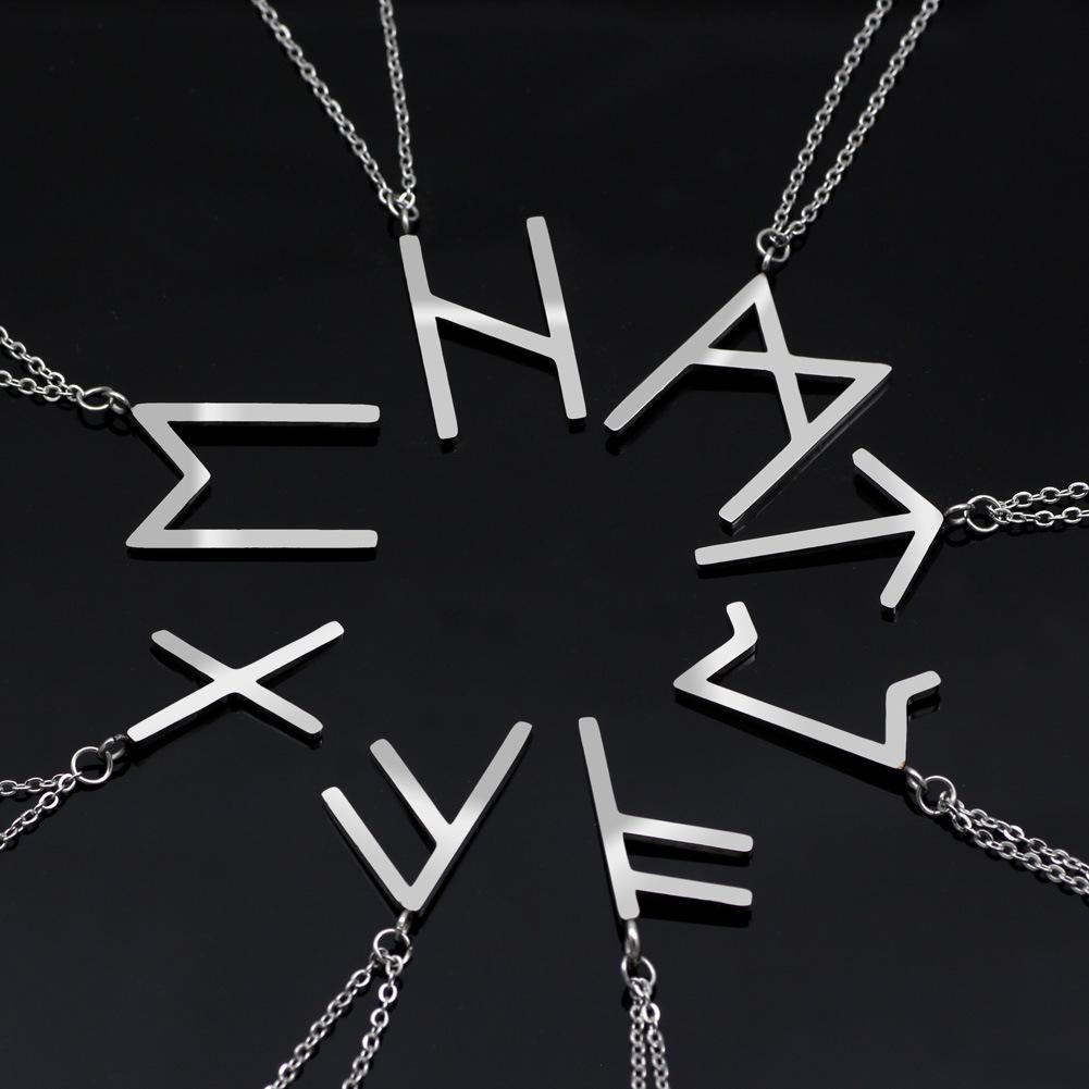 Nordic Viking 24 Runes Pendant Necklace Retro Personalized Non Fading Jewelry Unisex Gift For Men And Women