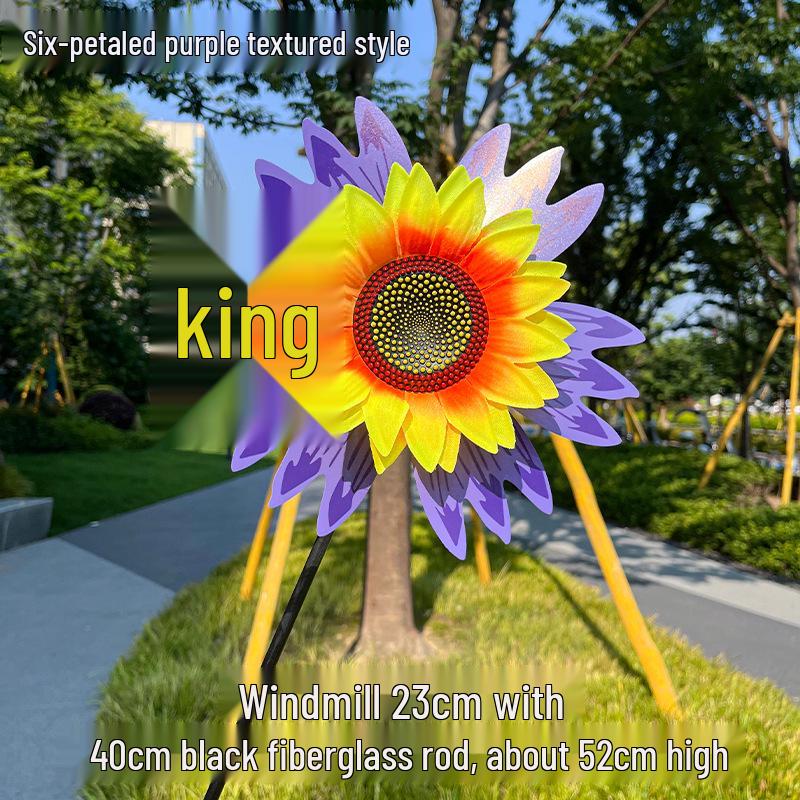 Children's Double-Layer Rotating Sunflower Pinwheel Outdoor Decoration