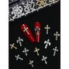 12Grids/Box Y2K Cross Mixed Style 3D Nail Art Rhinestone,Punk Gothic Alloy Cross Nail Decoration,Mixed 3D Nail Art Decoration For Manicure Supplies