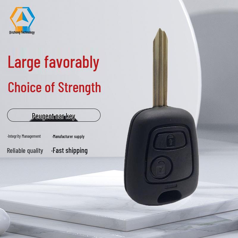 Peugeot 2-Button Car Key with 7961 Chip, Compatible Key Blank, 433 MHz Frequency
