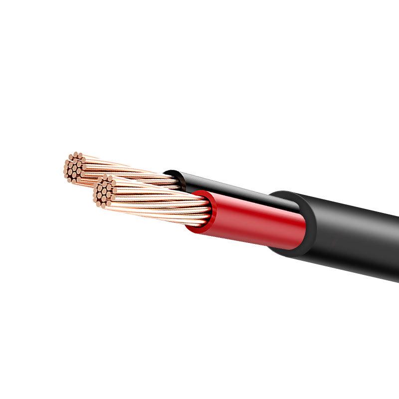 DC5525 Drát pro ladičkové vidlice ve tvaru L, pocínovaný holý konec, 18 AWG, 0,3/0,5 m, černý