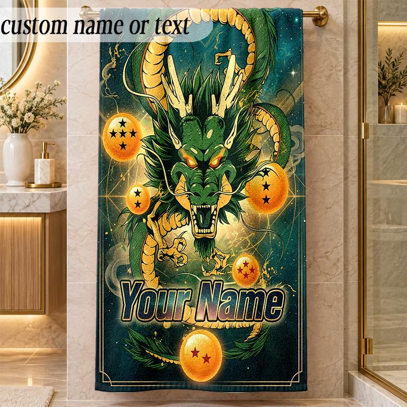 Beach TowelDragon Ball Custom Name Text Personalized Soft Towel for Beach Pool Indoor Home Decor Gift