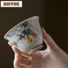 135ml Antique Green Hand-painted Gourd Gaiwan Ancient Tea Tureen Tea Bowl With Lid Kit Tea Brewing Cover Bowl Teaware Ornaments