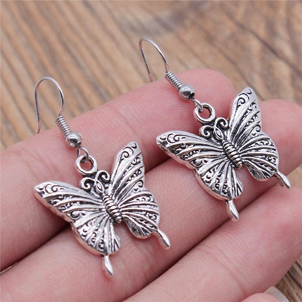Hängeohrring Libelle Schmetterling Vintage Schmuckzubehör Ohrringgröße 18x19mm QE009