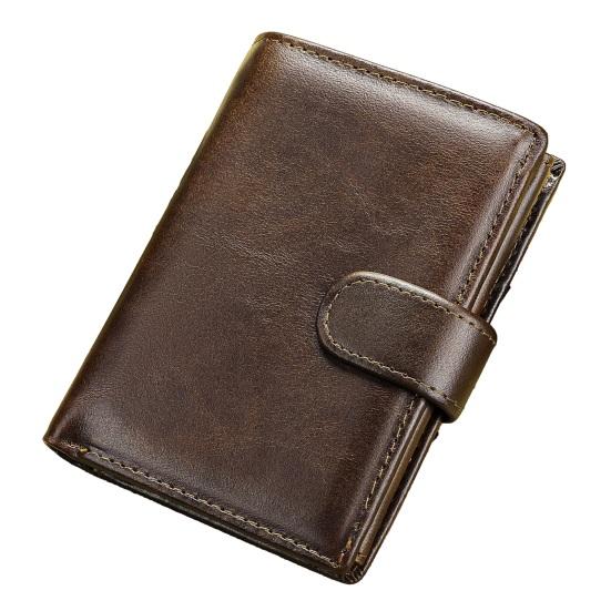 Vintage Men Faux Leather Wallet RFID Blocking Bi-fold Short Wallet Minimalist Slim Anti-Theft Credit Card Holder Front Pocket Wallet