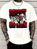 White Unisexs Tee Money On Lock Cash Chain Print Crew Neck Cotton Short Sleeve Fashion Male Street Summer Soft Daily Casual Wear