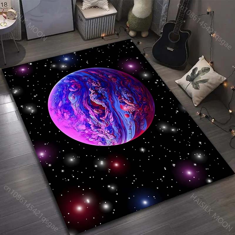 1PC Universe Planet Solar System Print Carpet for Living Room Bedroom Sofa Doormat Decor Area Rug Non-slip Floor Mat for Gifts