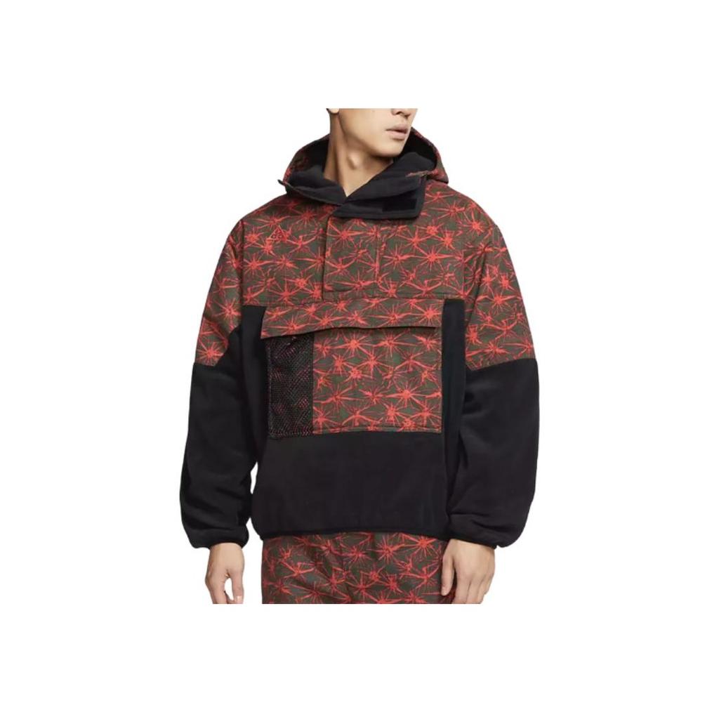 Nike Color Block Pattern Printed Hoodie Men Hoodies Black CK3106-010