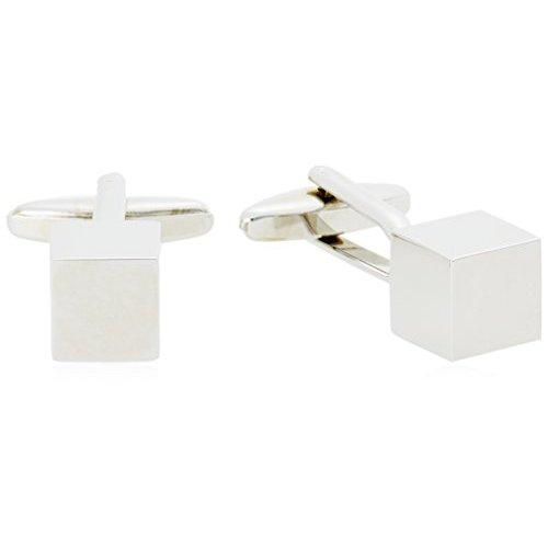 DRESSCODE101 Men's Simple Design Zirconia Cufflinks for Weddings, Business, and Gifts HWCF1032