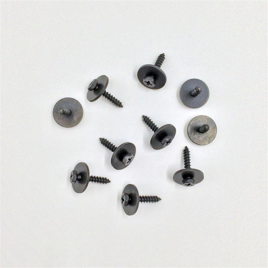 100Pcs Screws Metal Car Body Fender Bumper Retainer Clips Black Phosphate Finish